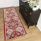 TAPISO Dubai Läufer Teppich Brücke Creme Rot mit Klassisch Traditionell Ornament Floral Muster Flur Wohnzimmer Eingangsbereich ÖKOTEX 70 x 160 cm