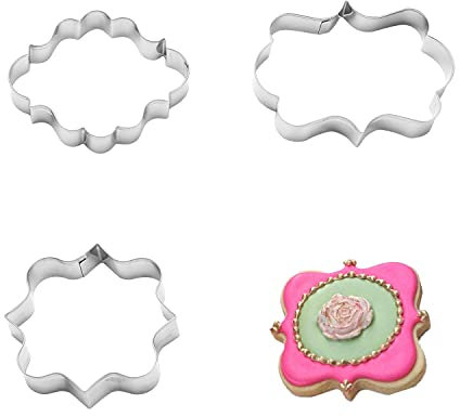 Stainless Steel Cookie Cutters Set, DesignerBox 3 Pcs Cookie Cutters Molds Cake Bread Cupcake Chocolate Fondant Sugarcraft Pancake Biscuit Moulds DIY Pastry Baking Cutters Decorating Tools (Style 1)