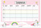 younikat Einhorn-Stundenplan in rosa I DIN A4 Papier-Block I zum Schulanfang I für Mädchen I zum Beschriften und Abreißen I dv629