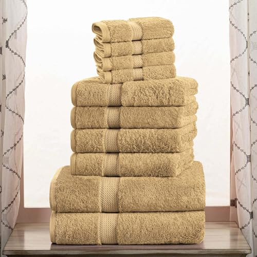 Superior Egyptian Cotton Ultra Plush & Absorbent, 10 Piece Set, Toast