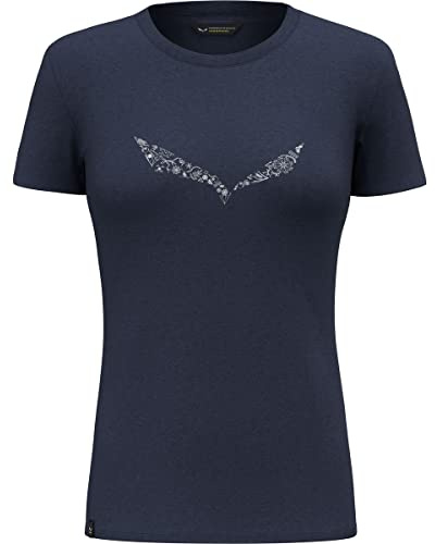 Salewa Damen Blusen und T-shirts Solid Dry W S/Tee, Premium Navy Melange, 42/36, 00-0000027019