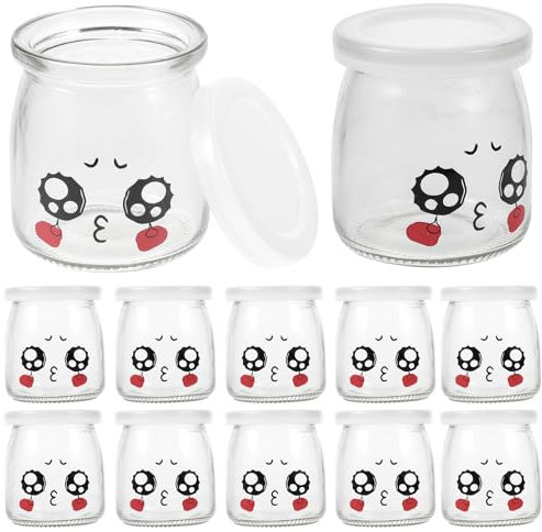 Glasbehälter Mit Deckel Kleine Dessertgläser: Kleine Dessertgläser Glas - Gläser Mit Deckel - für Pudding-Joghurt-Konfitüre 200ml (10 Stück)