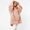 Sienna Oversized Hoodie Decke Teddy Glitter Fleece Warm Cosy Fluffy Throw Tragbare Decke Hoodie Sweatshirt mit großer Tasche für Frauen Erwachsene One Size - Blush Pink