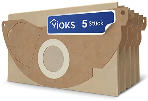 VIOKS Lot de 5 sacs d'aspirateur de rechange pour Kärchеr 6.904-322.0 Kärchеr - Sacs d'aspirateur industriels Kärchеr WD2