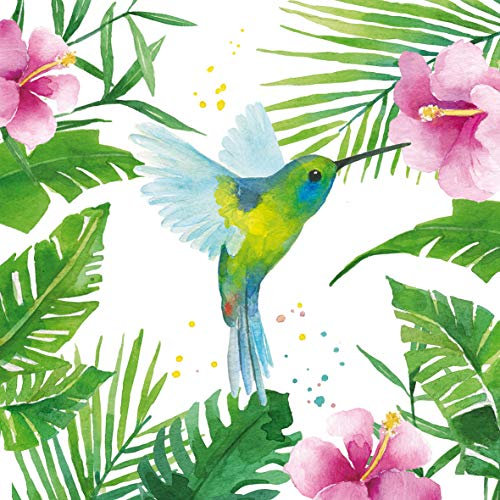 20 Servietten Kolibri im tropischen Wald | Tiere | Tischdeko 33x33cm