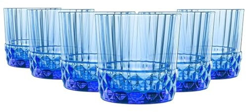 Bormioli Rocco America Lot de 6 verres à vin Bleu Dof, 37 cl