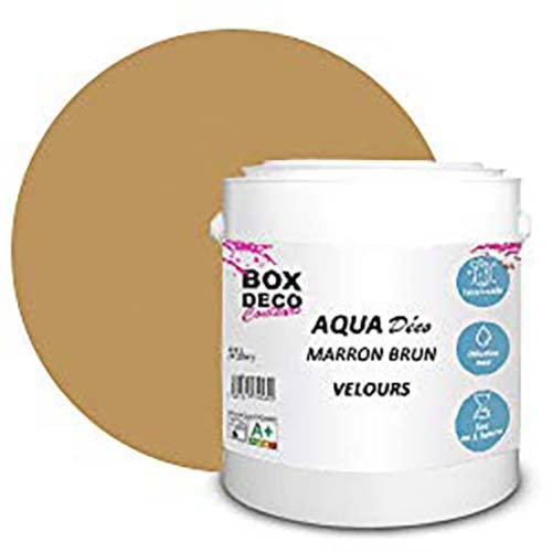 BOX DECO COULEURS Peinture murale acrylique aspect velours Aqua Déco - 2,5L, Marron Brun