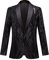 CARFFIV Herrenmode Bunte Muster Pailletten Anzugjacke (XL, Black)