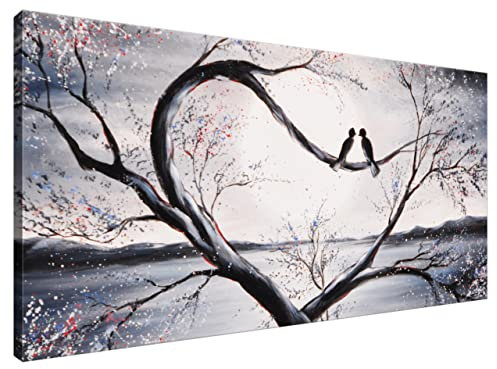 Estika Leinwand bilder - Im Mondlicht Schwarz - 115x55 cm, 1 teilige kunstdruck - Wandbilder wohnzimmer, schlafzimmer, Moderne wanddeko, Bild auf leinwand - Natur bilder - 2516A_1AE