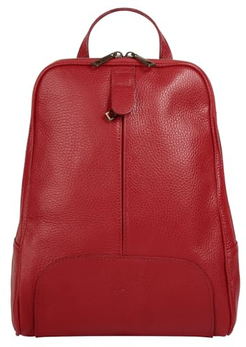 Samantha Look Damen Rucksack Echt Leder Made in Italy, Geräumige Fächer, Klassisches Design