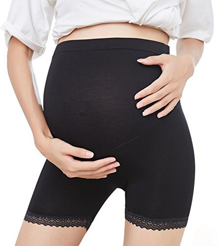 Trailrest Culotte Gainante maternité Culotte Ajustable Short élastique de Grossesse Maternité Vêtements été Femme Enceinte Culotte de Grossesse Femme (Noir, L)