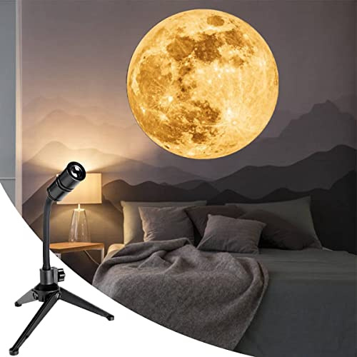 BODLYL Moon Projector Night Light, USB Powered 360 Degree Moon Lamp Romantic Atmosphere Night Light Projector for Bedroomr, Gift for Kids Moon Lover Couples Selfie Wall Ceiling Decor with Earth