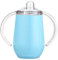Varsany Vaso para beber de acero inoxidable para niños pequeños, sin BPA, doble pared, capacidad de 12 onzas, Teteros para bebé, Vaso para bebés - Botellas para beber para niños (azul - liso)