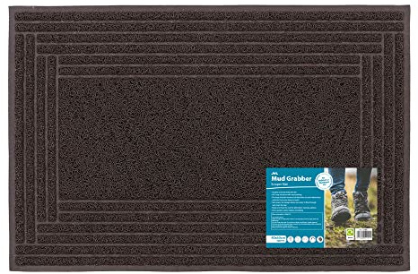 JVL Mud Grabber Spaghetti Scraper Doormat, 40x60cm, Brown Border