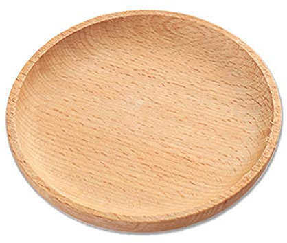 Plato de carga Plato de madera de estilo japonés de madera de haya, plato de madera entera, plato de postre/repostería de comida occidental/suministros de cocina, bandeja de 12 cm portavasos Bandejas