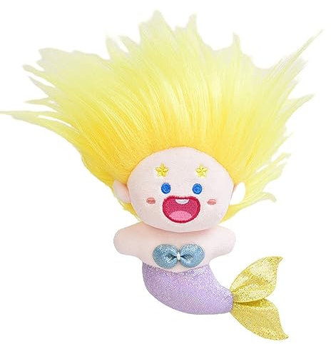 Qiebenav Meerjungfrau baumwolle puppen spielzeug, Mädchen Schlafzimmer Dekor Bunte Flauschige Haar Gefüllte Plüschtiere Home Dekoration Weiche Plüsch Spielzeug DIY Frisur 14 cm Höhe Kleine