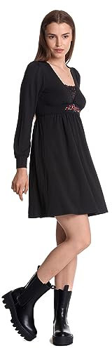 Vive Maria Meadow Love Damen A-Linien-Kleid schwarz Allover, Größe:S