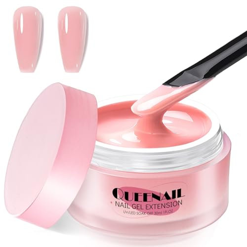 30ml Ongle Gel de Construction,Gel de Base Vernis à ongles,pour Protéger les Ongles Cassés,Extension Nail,Renforcement(Rose)