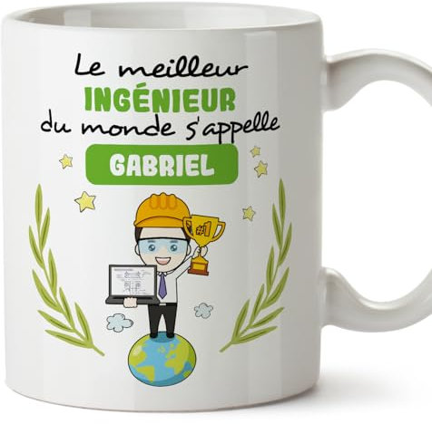 Mugffins Tasses Personnalisables pour INGÉNIEUR homme - En Français - Cadeau Personalisé- Tu Meilleur du Monde - 11 oz / 330 ml