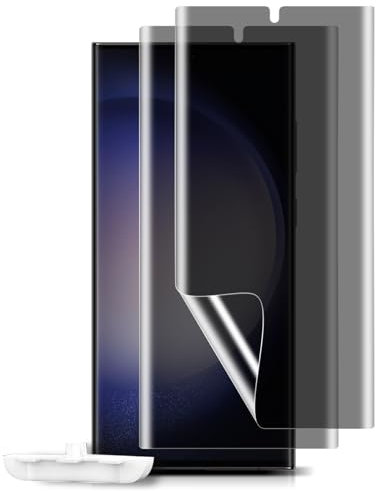 HeeYeal Privacidad Protector de Pantalla para Samsung Galaxy S23 Ultra 5G, [2 Piezas] Anti-Espía No Cristal Templado, Privacy Película Protectora de TPU Flexible para Samsung Galaxy S23 Ultra 5G