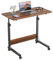 Lvhecforhm 80X40cm Pequeño Escritorio con Ruedas, Mesa de Escritorio Altura Ajustable, Mesa de Ordenador, Sofá Mesas de Centro, Auxiliar para Ordenador Portátil, Auxiliar Cama Marrón Sala de Estar
