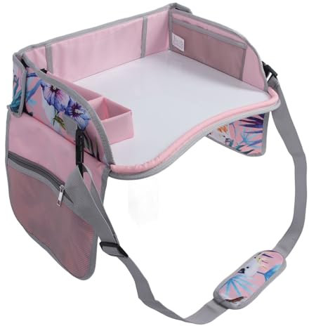 RiToEasysports Tavolo da Disegno per Seggiolino Auto per Bambini, Lavagna Cancellabile, Vassoio da Viaggio Portatile Pieghevole per Bambini con Cinghia, Facile Gestione per L'intrattenimento di