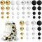 BOUBONI 48 Pcs Balls Cake Topper Decorations Balloon Cupcake Toppers Foam Cake Topper Balls Cake Balls Decorations for Birthday Party Wedding (Black, Silver, White, Gold)