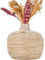 YAADU Geflochtene Vase Höhe ca. 37cm – Blumenvase, Gewebte Vase für Pampasgras, Natur Dekovase, Übertopf, Standvase, Pflanzenkorb, Blumentopf, Pflanzengefäß, Flechtkorb, Modell Namibia (Weiß,M)