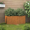 Iiaky Jardinière 62x30x29 cm Acier corten,Jardiniere sur Pieds,Bac avec Treillis,Jardiniere Terrasse