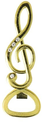 Apribottiglie chiave violino con strass oro – bel regalo per musicisti