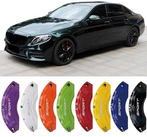 4pc Brake Caliper Covers Compatible Front Rear 17/18/19/20/21 Wheel Size for Mercedes Benz E Class Accessories (Blue)