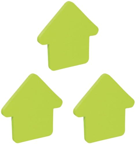 DONAU 7560001PL-16 Notes Haftnotizen Pfeils Grün/Selbstklebewürfel Haftnotizzettel Sticky Notes/ 1x50 Blatt, Notizblöcke für Büro Schule (Packung mit 3)