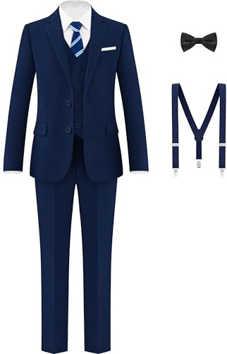 AmazingSea Boys Navy Blue Slim Fit Formal Suit Set Kids Toddlers Youth Teen Boys Tuxedos Size 10