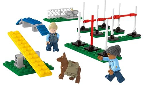 BlueBrixx Play 107738 – Polizeihundetraining aus Klemmbausteinen mit 86 Bauelementen