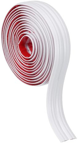 PATIKIL 20mmx1m Übergangsprofil Selbstklebend Fußbodenleisten, Weiß Weichsockelleiste Selbstklebend Übergangsleiste Böden, Kantenschutz Abdeckleisten für Fußböden Fliesen Laminat Decke