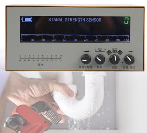 VNATWGOO DeteccióN De Fugas De Agua, Detector De Fugas De TuberíAs SubterráNeas, Monitor De Agua para TuberíAs SubterráNeas Ajustable De 200~3000Hz, Sensor De Fugas De Agua De Pared