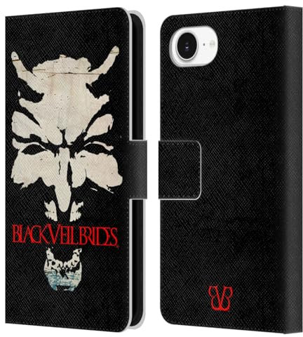 Head Case Designs Offizielle Black Veil Brides Teufel Art Kunst Der Band Leder-Wallet-Hülle Kompatibel mit Apple iPhone 16e