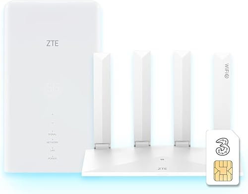 ZTE MC889 + T3000 w/Three SIM card - New Gen 5G Outdoor Antenna MC889 Paired with WiFi 6 Router T3000-5G Coverage for up to 128 Users + 2 Year Warranty