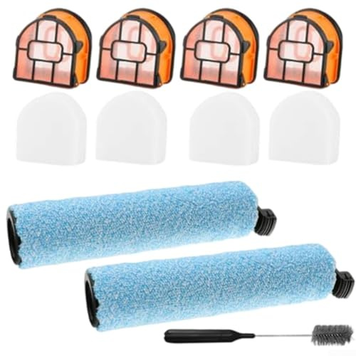 Komplettes Bürstenfilter-Set für Shark WD161 WD261 AW261 Nass-Trockensauger Zubehör mit 2 Hauptbürsten und 4 Schaumstofffiltern plus 1 Reinigungsbürste