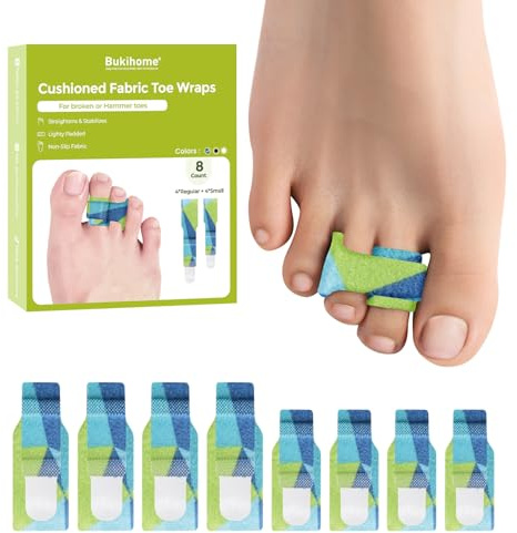 Bukihome Corrección de Dedos en Martillo – Juego de 8 Fundas para Dedos, Alinea Dedos Curvados, Doblados y Deformados, Para la Corrección Suave de Hombres y Mujeres