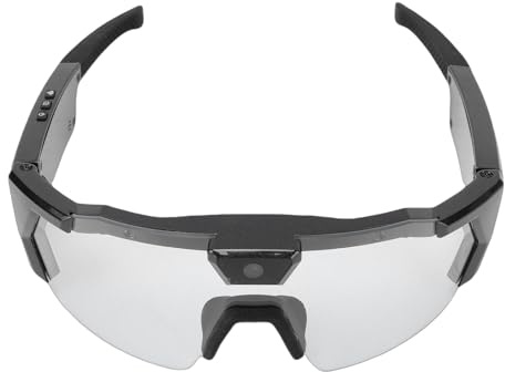 Plyisty Fahrradbrille mit Kamera, 12 MP 1080P HD Smart-Sportbrille mit Weitwinkelobjektiv und Anti-Shake, für Outdoor-Aktivitäten