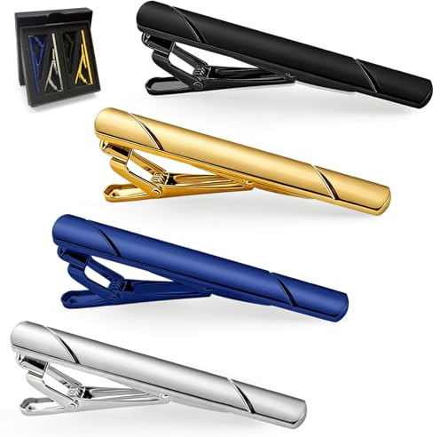 Lot de 4 pinces à cravate pour homme