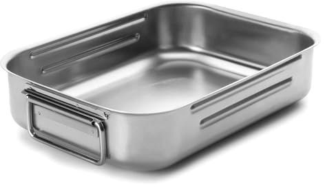 Lacor 62540A Plat à Rôtir A / T Inox.18 / 10 40X28 cm, Argent