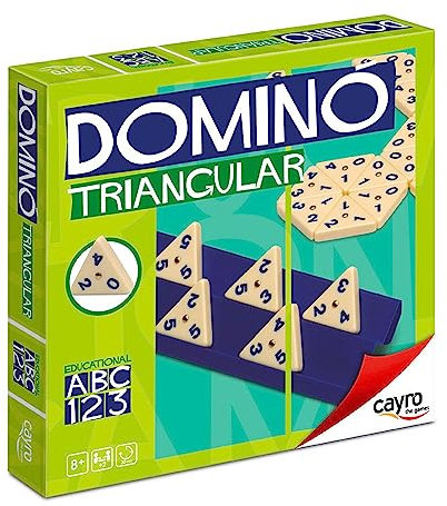 Cayro - Dominos Triangulaires 56 Pièces - Modèles/Couleurs Assortis - Jeu De Société Classique - Facile À Transporter - Amusant pour Toute La Famille