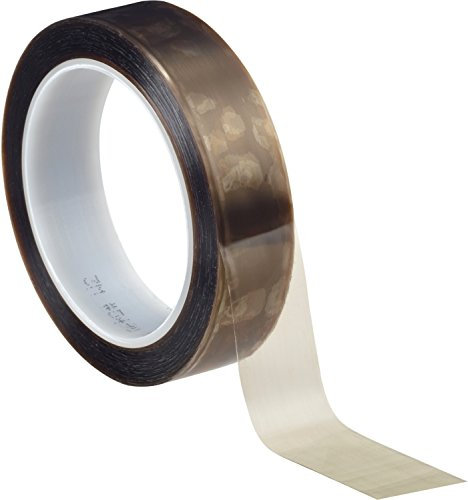 3M PTFE-Klebeband 5490 – Braun-Transparenter Klebefilm mit Klebeabweisender PTFE-Folie und Silikonklebstoff – 25mm x 33m, 0,009mm