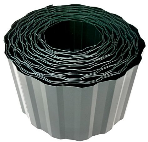 EXCOLO 9 m Rasenkante 15 cm hoch Beeteinfassung Beetumrandung Raseneinfassung trapezform grün