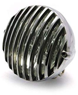 Universal 4.5 12V 35W H4 Poliert Retro Vintage Grill Scheinwerfer Motorrad