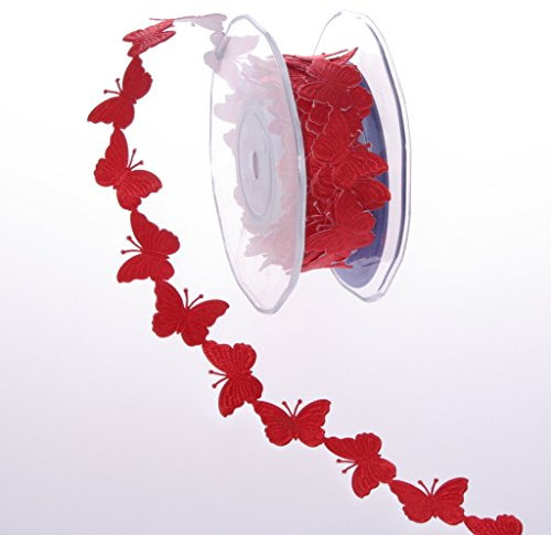 SeKleBo - Selbstklebende Bordüre Schmetterlinge - 30mm - 10m - 89116 (Rot)