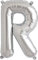 Folienballon Buchstabe A-Z Luftballon Ballon 36cm Silber Geburtstagsballon Hochzeit BuchstabeR