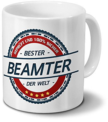 printplanet Tasse mit Beruf Beamter - Motiv Berufe - Kaffeebecher, Mug, Becher, Kaffeetasse - Farbe Weiß